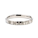 Diamond titanium rigid bracelet