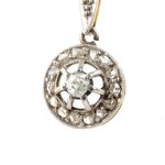Diamond gold drop pair of earrings