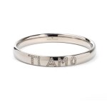 Diamond titanium rigid bracelet