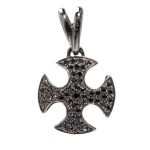 Black diamond gold pendant