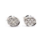 A pair of gold and diamond earrings