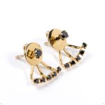 Black diamond gold earrings