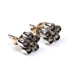 Fancy color brown diamond gold pair of earrings