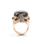 Labradorite diamond gold silver band ring