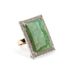 Turquoise diamond gold silver ring