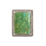 Turquoise diamond gold silver ring