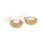 Opal diamond gilded silver