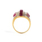 Diamond ruby silver ring