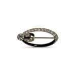 Art Decò platinum brooch with diamonds 1930s