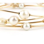Four gold hoop bracelets with pearls mid-20th Century