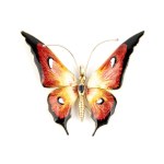 Butterfly enamel gold brooch-pendant