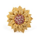 Ruby diamond gold brooch Anni 