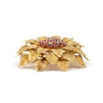 Ruby diamond gold brooch Anni 