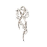 Diamond gold brooch