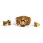 Gold parure with stones