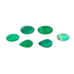 Lot of 6 natural emerald