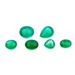 Lotto di 6 smeraldi naturali