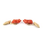 Mediterranean coral gold cufflinks