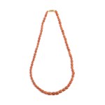 Mediterranean coral necklace with gold clasp
