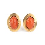 Mediterranen coral gold pair of earrings