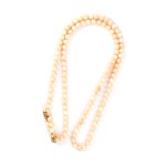 Coral gold diamond necklace