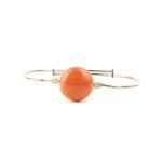 Coral gold hoop bracelet