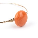 Coral gold hoop bracelet