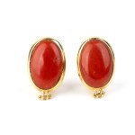 Mediterraneo coral gold pair of earrings