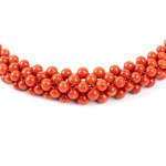 Mediterranean coral gold necklace