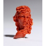 CARLO PARLATI, Coral carving depicting a female figure 1980s