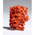 CARLO PARLATI, Coral carving depicting the head of Medusa 1980s
