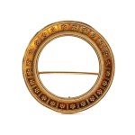 Archaeological-style circular gold brooch Rome, circa 1865-1885