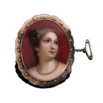English Victorian brooch with miniature 19th century