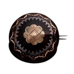 English Victorian tortoiseshell Pique Brooch 1860-1870