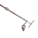 French silver and enamel pocket watch chain late 19th century