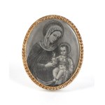 GIANMARIA BUCCELLATI, Silver and gold pendant featuring a miniature of the Madonna and Child Italy, 20th century