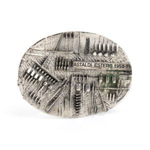 ARNALDO POMODORO, Commemorative silver plaque Italy, 1975