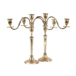 Luigi Genazzi, A pair of Italian solid silver candlesticks mid-20th Century