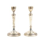 A pair of Italian solid silver candlesticks mid-20th Century