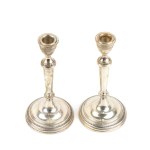 A pair of Italian solid silver candlesticks mid-20th Century