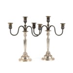 ILARIO PRADELLA, A pair of Italian solid silver candlesticks mid-20th Century