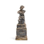Italian solis silver miniature sculpture depicting the talking statue of "Pasquino" second half of the 20th century