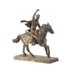 Italian solid silver sculpture depicting a horseman mid-20th Century