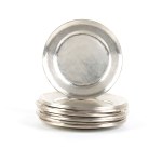 Set of 12 peruvian sterling silver small plates mid-20th Century