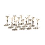 Set of 12 Italian solid silver place cards first half of the 20th century