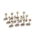 Set of 12 Italian solid silver place cards first half of the 20th century