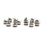 Set of 12 Italian solid silver place cards mid-20th Century