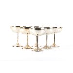 Set of six Italian solid silver bowls second half of the 20th century