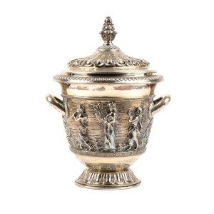 italian solid silver lidded cup 1940s