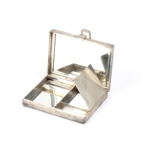 italian sterling silver make-up bag second half of the 20th century